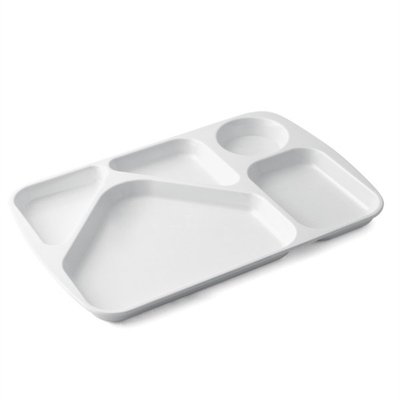 Repas - Plateaux Repas Enfants et à Compartiments - Plateau repas 5 compartiments mélamine blanc