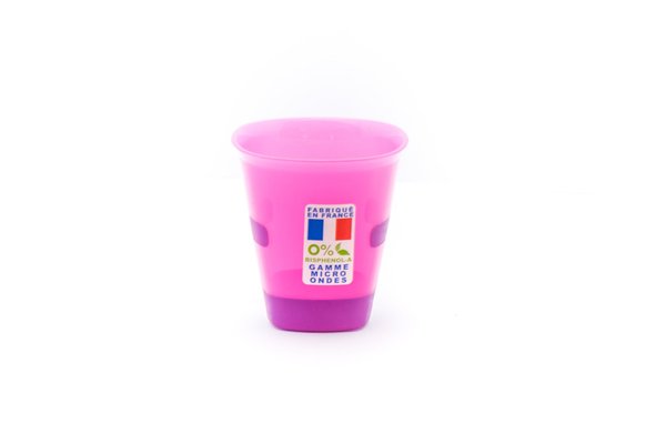 Repas - Verre et Gobelets Enfants - Destockage gobelet anti-dérapant bi matière rose