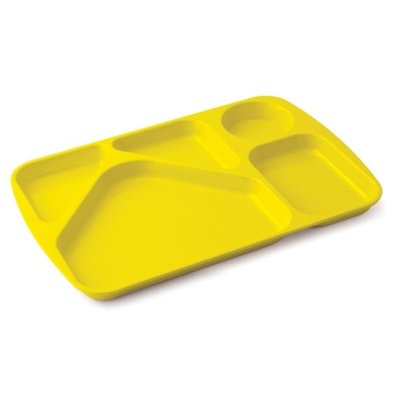 Repas - Plateaux Repas Enfants et à Compartiments - Plateau repas 5 compartiments mélamine jaune