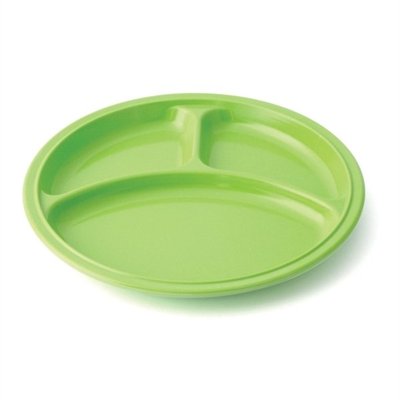 Repas - Assiettes Enfants et à Compartiments - Assiette 3 compartiments mélamine vert