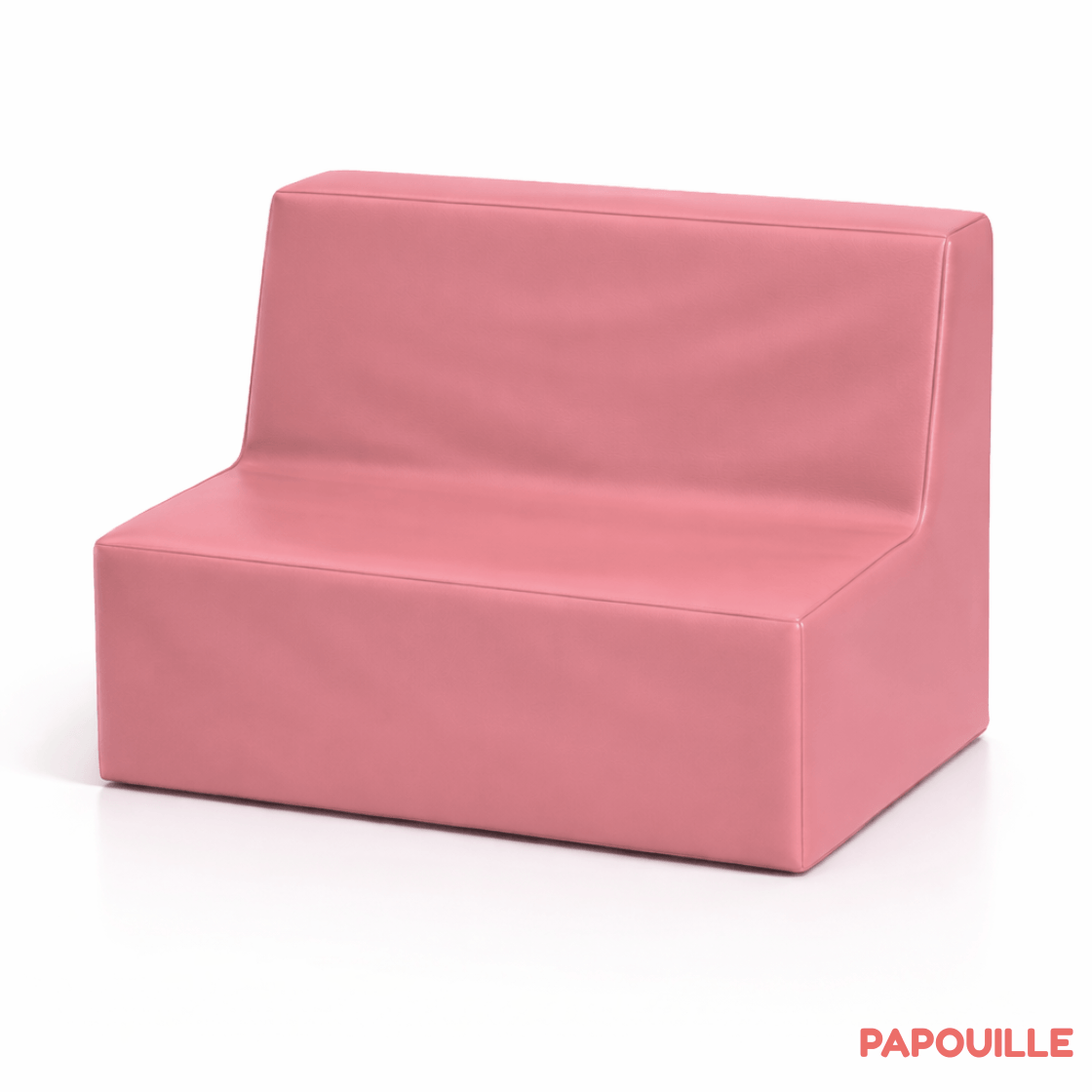 Banquette enfant 2 à 3 places en mousse pvc h. 25cm rose