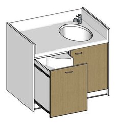 Change - Meuble à Langer crèche - Table à langer avec 1 baignoire- 1200(L)x850(Pf)mm