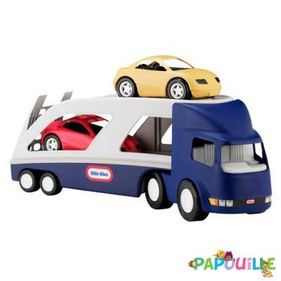 Jouets - Garages, Voitures et Circuits pour Enfant - Grand camion remorque porte-voiture - véhicule miniature