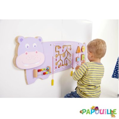 Motricité - Structure et panneaux D'activités - Tableau de motricité mural hippopotame