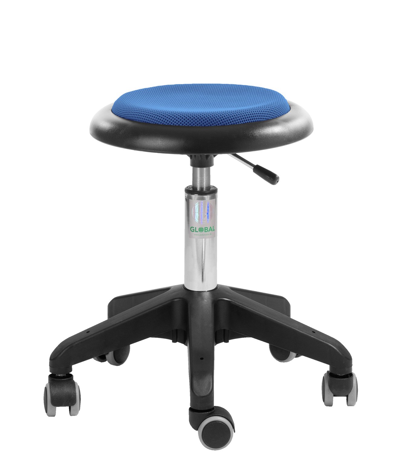 Tabouret rembourré réglable en hauteur tissus microfibre Bleu