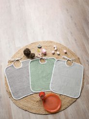 Repas - Bavoir - Bavoir a lacet inéfilochable 37x50cm unie gris