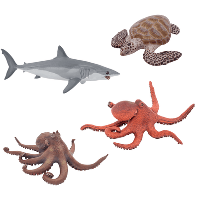 Jouets - Figurines - 4 Figurines les Animaux Marins 10 mois et plus