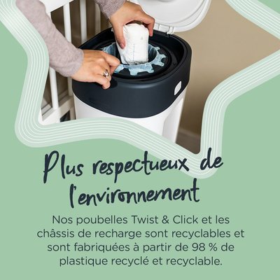 Change - Poubelle à Couches et Recharge - Poubelle à couches twist and click xl 60 couches greenfilm