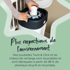 Change - Poubelle à Couches et Recharge - Poubelle à couches twist and click xl 60 couches greenfilm
