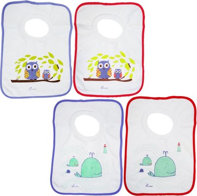 Repas - Bavoir - Lot de 4 bavoirs à collerettes 40 x 26 cm