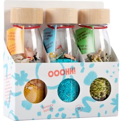 Motricité - Eveil Sensoriels et Tactiles - Lot de 3 bouteilles sensorielles nature