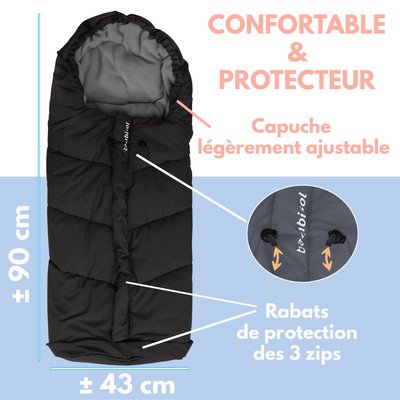 Puériculture - Accessoires de Poussette - de // Chancelière de poussette universelle 90 cm intérieur rose