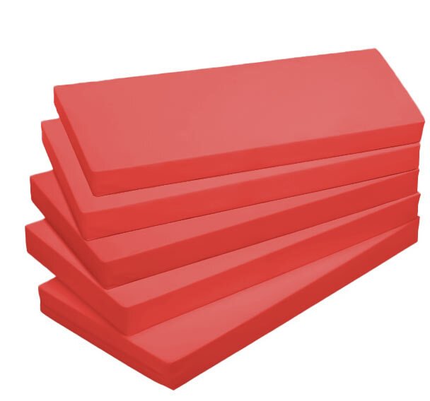 Lot de 5 matelas en tissu lavable 60 x 120 rouge