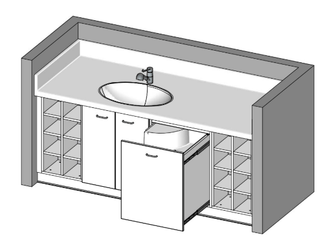 Change - Meuble à Langer crèche - Table à langer avec une cuve et un escalier - 213,5 cm
