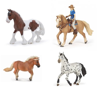 Jouets - Figurines - Lot de 4 figurines cheval -enfant-