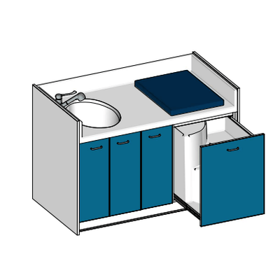 Change - Meuble à Langer crèche - Table à langer 1 cuve sabot - 150 cm