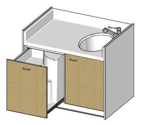 Change - Meuble à Langer crèche - Table à langer avec 1 baignoire- 1200(L)x850(Pf)mm