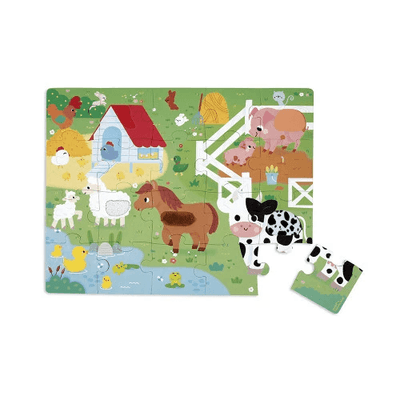 Jeux - Jeux Éducatifs et Puzzle - Puzzle tactile 20 pièces - La Ferme