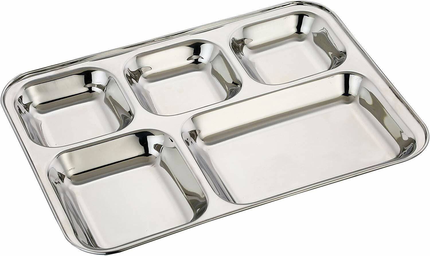 Plateau repas enfant 5 compartiments en inox Sélection