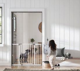 Médical et Prévention - Barrières de Sécurité Enfant - Barrière - Portillon avec rallonge 99 à 105,5 cm - Blanc