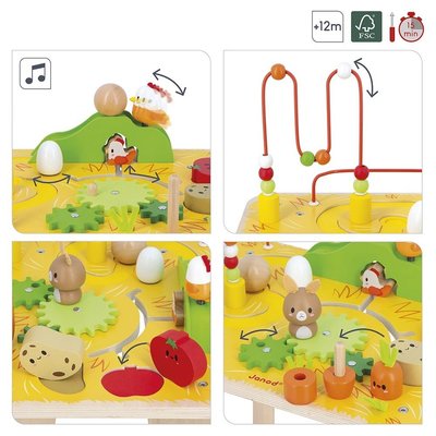 Jouets - Jouets à Empiler ou à Encastrer - Table d'Activités Ferme en bois