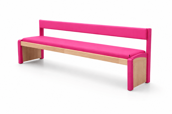 Mobilier - Banc vestiaire & Porte Manteaux - Banc en bois avec dossier framboise wkc