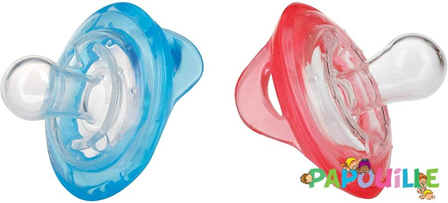 Repas - Tétine et Sucette - De // lot de 2 sucettes naturel flex bout cerise anatomique 6-36