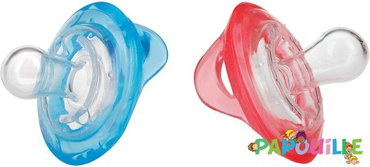 Repas - Tétine et Sucette - De // lot de 2 sucettes naturel flex bout cerise anatomique 6-36