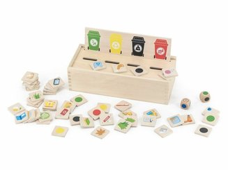 Jeux - Jeux Éducatifs et Puzzle - J'apprend le tri sélectif - jouet en bois -