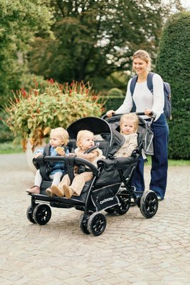 Puériculture - Poussette - Poussettes quadruple + Housse de pluie et pare soleil - Noir 