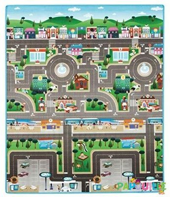 Jouets - Tapis et Jeux d'Éveil, Portiques d'Activité - Tapis de jeu double face ville et zoo