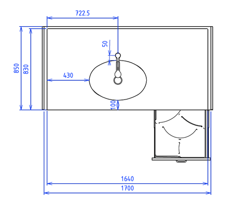 Change - Meuble à Langer crèche - Table à langer 1 vasque avec escalier 170 cm