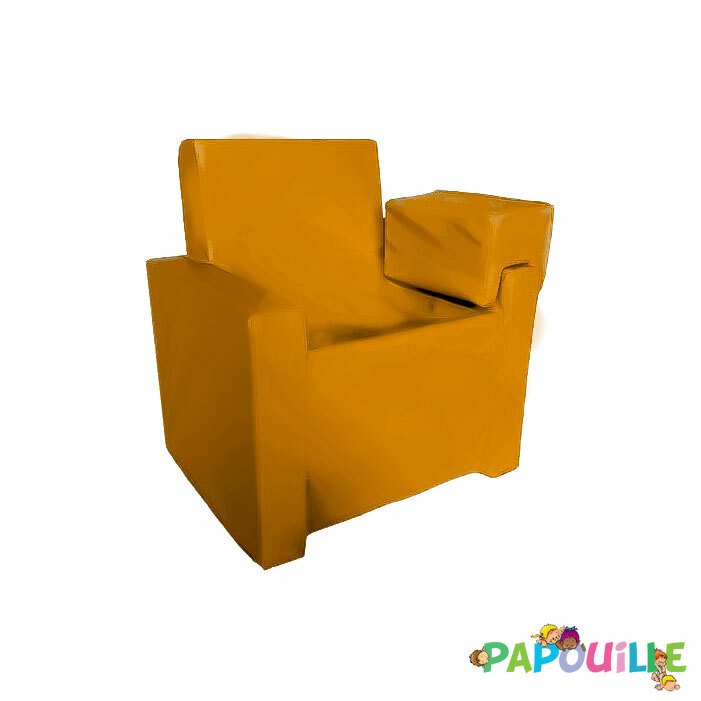 Fauteuil d'allaitement en mousse pvc avec accoudoirs orange