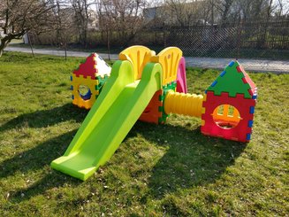 Mobilier - Aire de jeux et structure extérieure - Grande aire de jeux cubique avec toboggan  