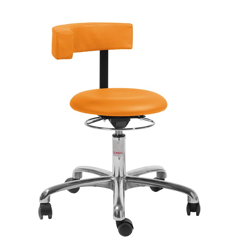 Siège ergonomique à roulettes 360° avec dossier petite enfance Orange