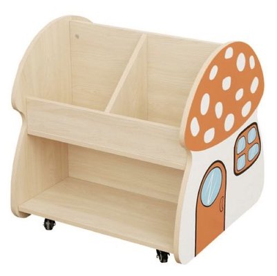 Mobilier - Meuble de rangement scolaire - Bibliothèque crèche champignon