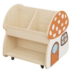 Mobilier - Meuble de rangement scolaire - Bibliothèque crèche champignon