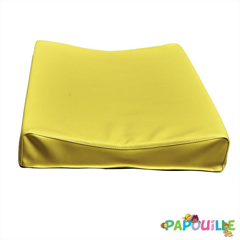 Matelas à langer incurvé galbé 50 x 70 cm en mousse pvc jaune