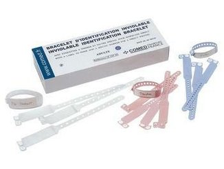 Repas - Accessoires pour Biberons - 100 bracelets / bagues d'identifications pour biberons à usage unique Bleu