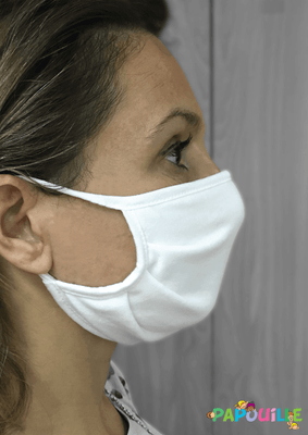 Médical et Prévention - Protection et Sécurité (EPI) - Masque protection visage tissu uns1 réutilisable anti-projections adulte blanc afnor