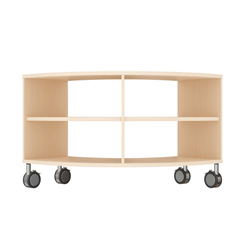 Mobilier - Meuble de rangement scolaire - Meuble de rangement arrondi 4 cases à roulettes - Blum