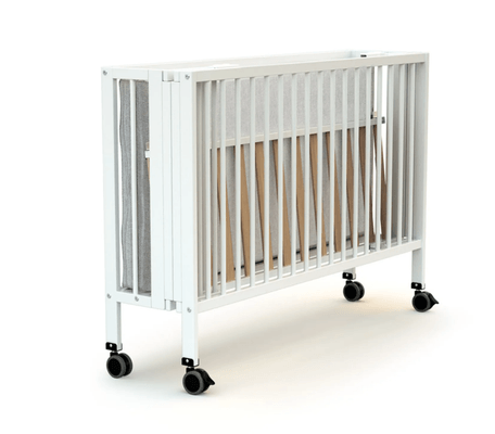 Couchage - Lit Crèche en Bois bébé, enfant - Lit pliant bois blanc pro avec roulettes
