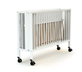 Couchage - Lit Crèche en Bois bébé, enfant - Lit pliant bois blanc pro avec roulettes