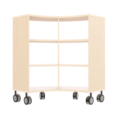 Mobilier - Meuble de rangement scolaire - Meuble de rangement arrondi 6 cases à roulettes - Lou
