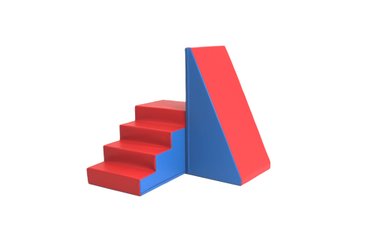 Motricité - Parcours de Motricité Maternelle - Je grimpe, je glisse - grand parcours de motricité hauteur 50 cm bleu et rouge