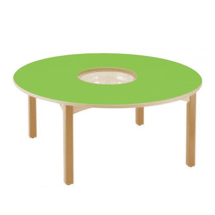 Table en bois a bac central t3 h59 vert
