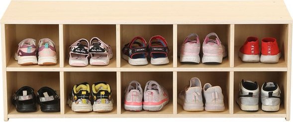 Mobilier - Meuble de rangement scolaire - Banc avec range chaussures 10 cases