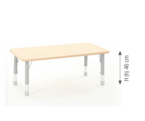 Mobilier - Table crèche et scolaire - Table rectangulaire réglable - mélaminé - 120 X 75 cm