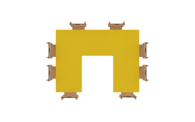 Mobilier - Table crèche et scolaire - Table en U Réglable - Jaune