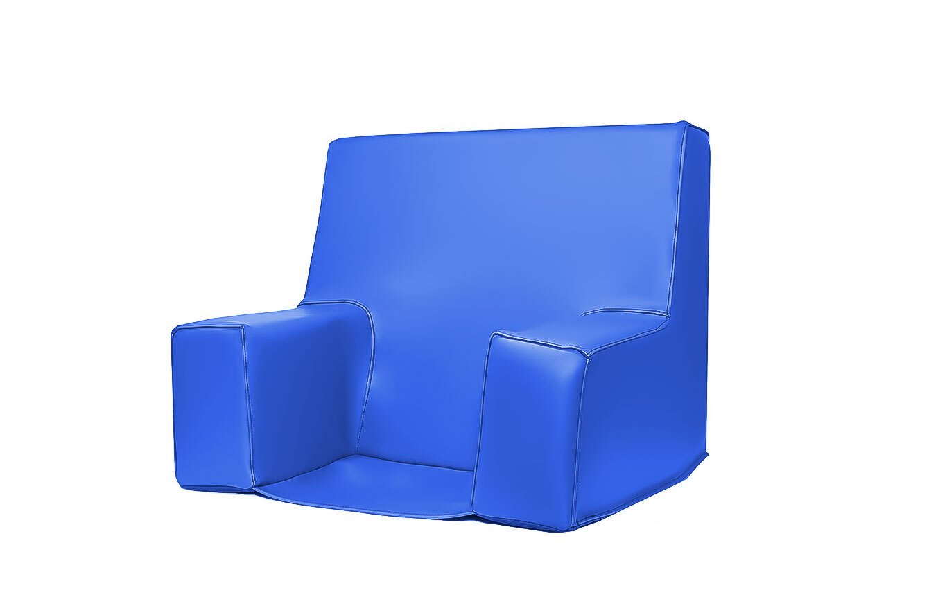 Fauteuil enfant en mousse pvc h.40 bleu roi